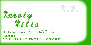 karoly milis business card